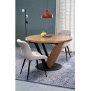 Стол обеденный HALMAR FANIS OKRAGLY натуральный/черный 120-160/120